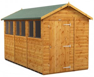 Power 12x6 Apex Garden Shed - Single Door